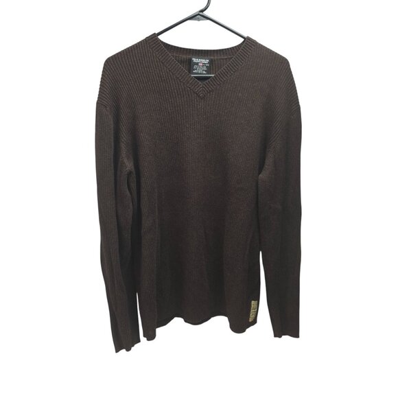 Polo Ralph Lauren Jeans Co Mens Brown V-Neck Sweater XL Knit Cotton - Picture 4 of 6